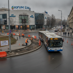 Автобуси №20 і №48 на площі 700-річчя