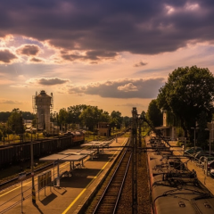 Патруль армии на железной дороге Польши