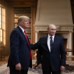 Трамп и Путин на фоне новостей