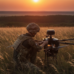 Знищення ворожої колони дронами