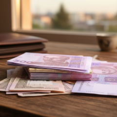 Старые банкноты 50 и 200 гривен