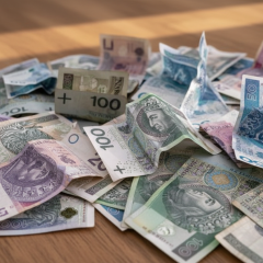 Damaged zlotys of Poland