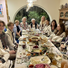 Sadovyi with family on Christmas Eve