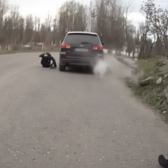 Гонки Mitsubishi с полицией в Киеве