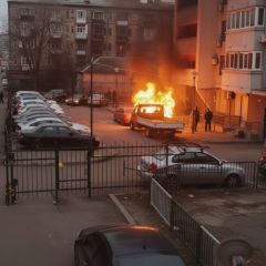 Пожар в Киеве, генератор загорелся