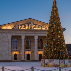 Drama theater in Mariupol after occupation