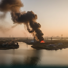 Пожар на нефтяных резервуарах