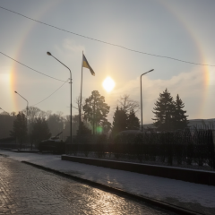 Solar Halo over Lviv on Christmas