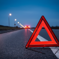 Head-on collision on the road