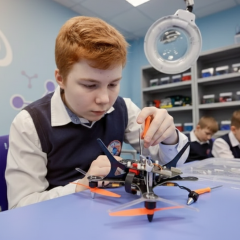 Children with drones at the holiday