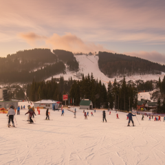 Winter Carpathians filled with tourists
