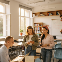 Students in the university faculty