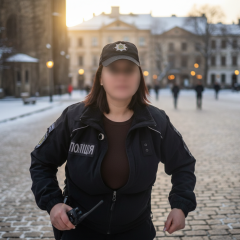 Girl in police uniform