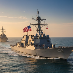 Авианосец США в море
