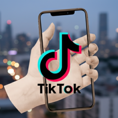 Логотип TikTok и американского предприятия