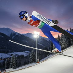 Ukrainian athlete Eugen Marusyak at World Championships in Jumping