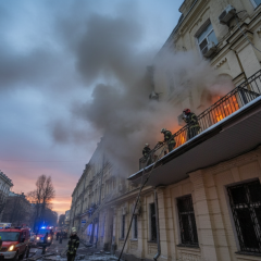 Пожар на Хрещатике: уничтожен офис 300 кв м, жертв нет