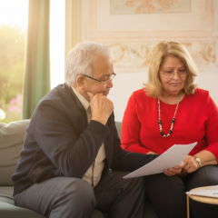 Person with passport against the background of pension stoppage
