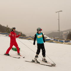 Veteran with four amputations on skis