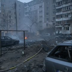 Damaged apartments and cars in Zaporizhzhia