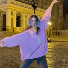 Figure skater skating in icy Odesa