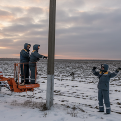 Поврежденные линии электропередач в Одесской области