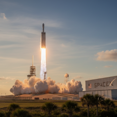 Illustration for news about SpaceX Musk launching 1 million satellites