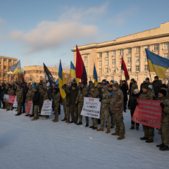 Протест в Черкассах требует увольнения руководителя полиции