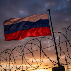 Прапори Росії та Білорусі на забороні