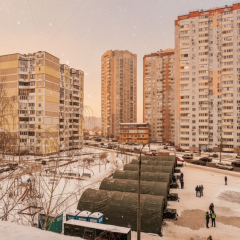 Buildings without heating due to attack