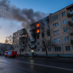 Атака дрона на дом в Харькове