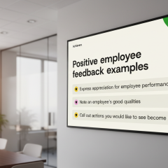 Employee giving feedback during training