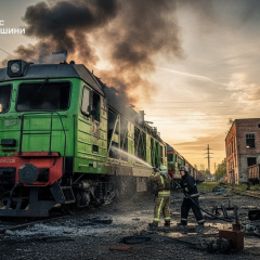 Damaged railway tracks after Russia's attacks