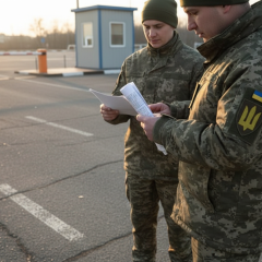 Girl filling out military registration form