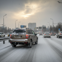 Traffic gridlock on Kiev roads due to snowfall