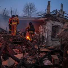 Разрушенные дома в Украине
