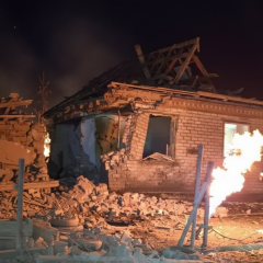 Будинок зруйнований в результаті обстрілу