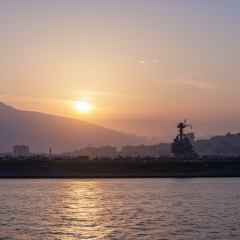 USS Gerald R. Ford aircraft carrier in the Mediterranean Sea