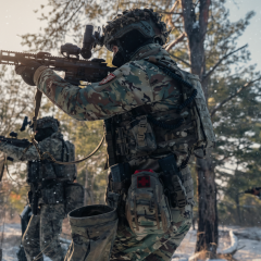 Ukrainian forces defending positions on the border