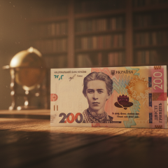 New 200 hryvnia with patriotic slogan