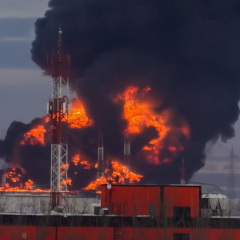 Пожар на нефтяной станции в Татарстане