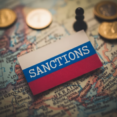 Прапори Австралії та Великобританії з Російськими грошима