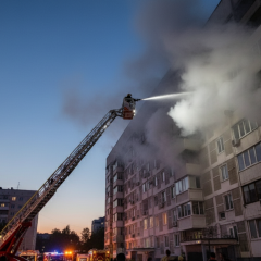 Пожар в киевском многоэтажном доме