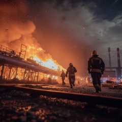 Destruction of gas storage due to Russian attack