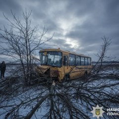 Шкільний автобус в кюветі на Полтавщині