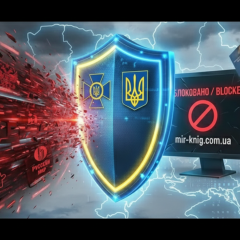 Логотип Держспецзв'язку та заблоковані книги