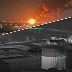 Night strike on ammunition depots by Russian forces