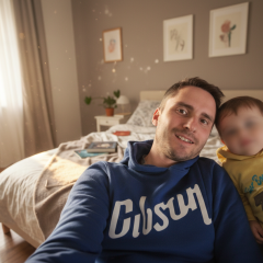 Man with child mobilized in Dnipro