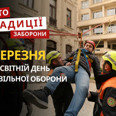 Festive image on civil defense theme