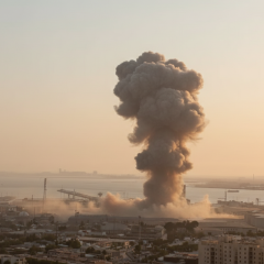 Damaged facilities in Iran, Qatar, and Kuwait